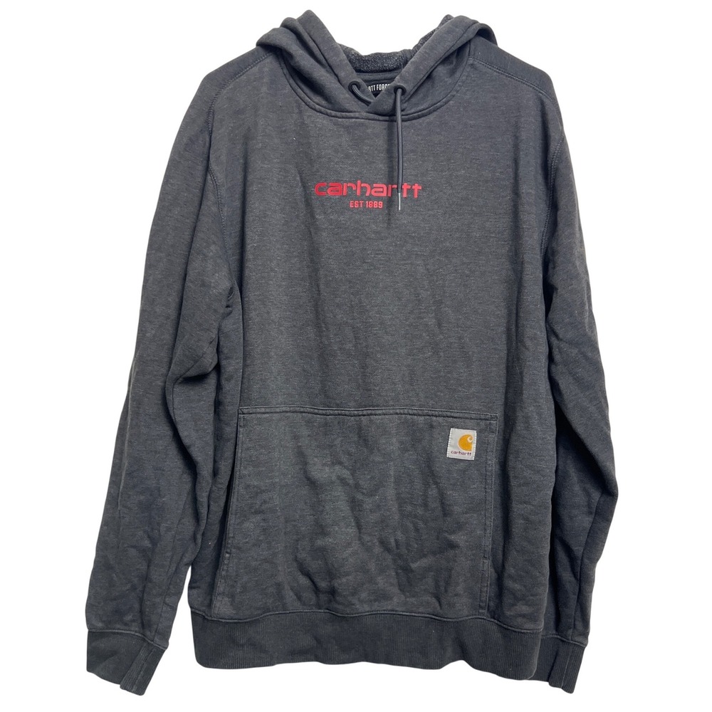 Carhartt Force Relaxed Fit Hoodie Mens Large Charcoal Grey Pullover